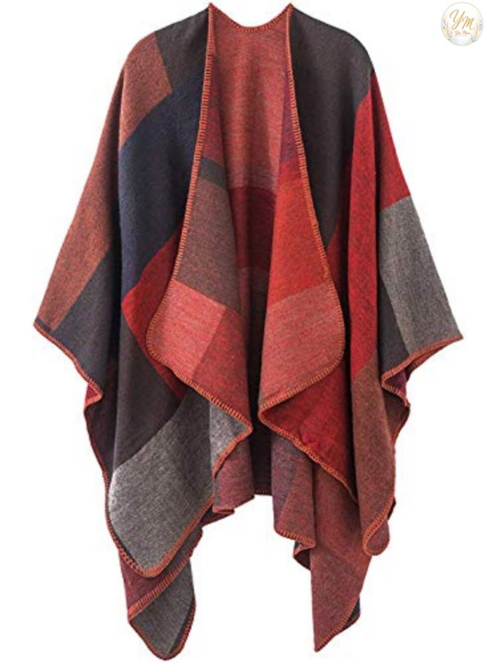 Lacavocor Women's Reversible Shawl Wrap Poncho Cape Open Front Cardigan